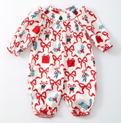Festive Coquette Baby Romper